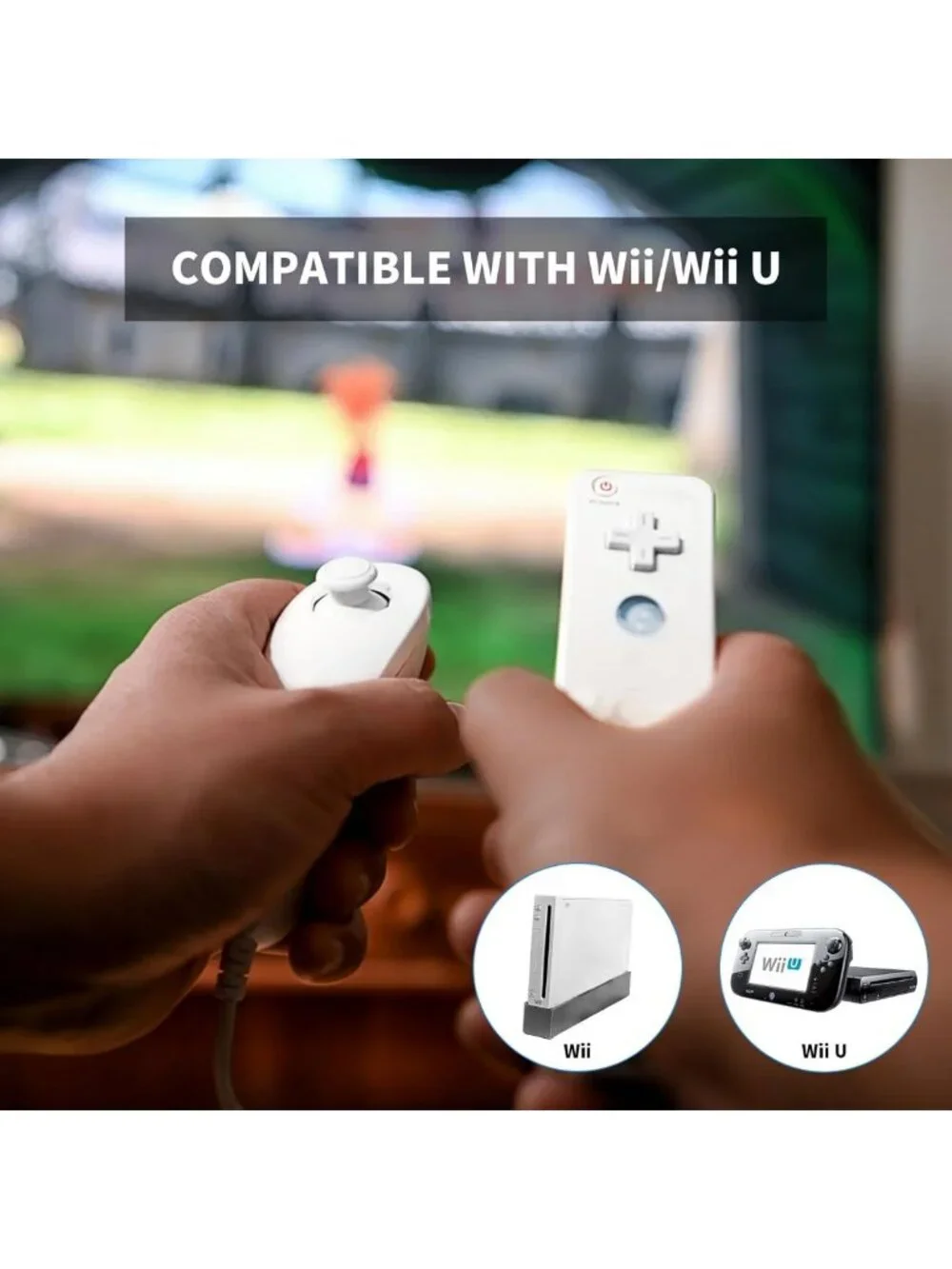 Upgrade Remote Controller Set with Silicone Case & Wristband for Wii/Wii U - 2